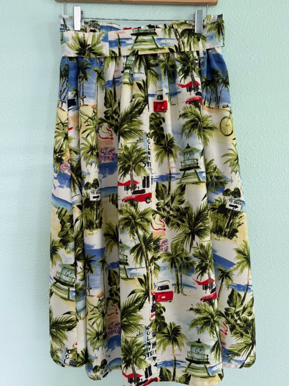 Vintage Her Destiny Tropical Midi Skirt Size Medium - Picture 3 of 12